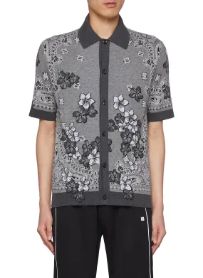 -----------AMIRI ---- ------------ ----Floral Bandana Cotton Polo Shirt --