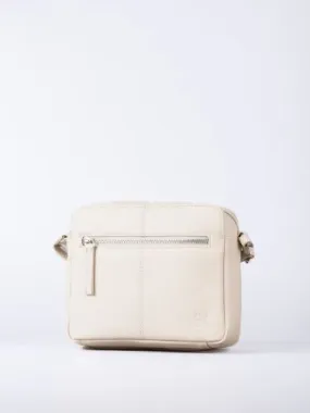 Alston Boxy Leather Cross Body Bag in Off-White