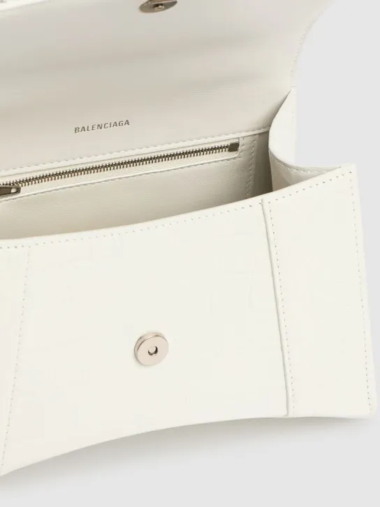 Balenciaga   Small Hourglass embossed leather bag 