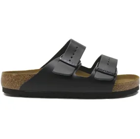 Birkenstock Arizona Black Womens Leather Two Strap Regular Fit Slide Sandals - UK 5