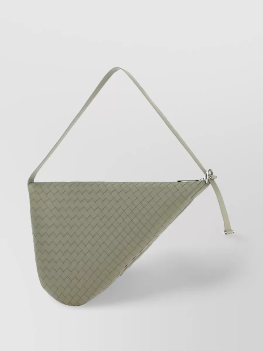 Bottega Veneta   Distinctive triangular leather bag