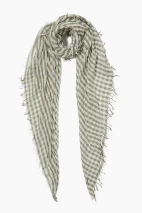 Chan Luu Cashmere & Silk Scarf in Striped Kombu Green 