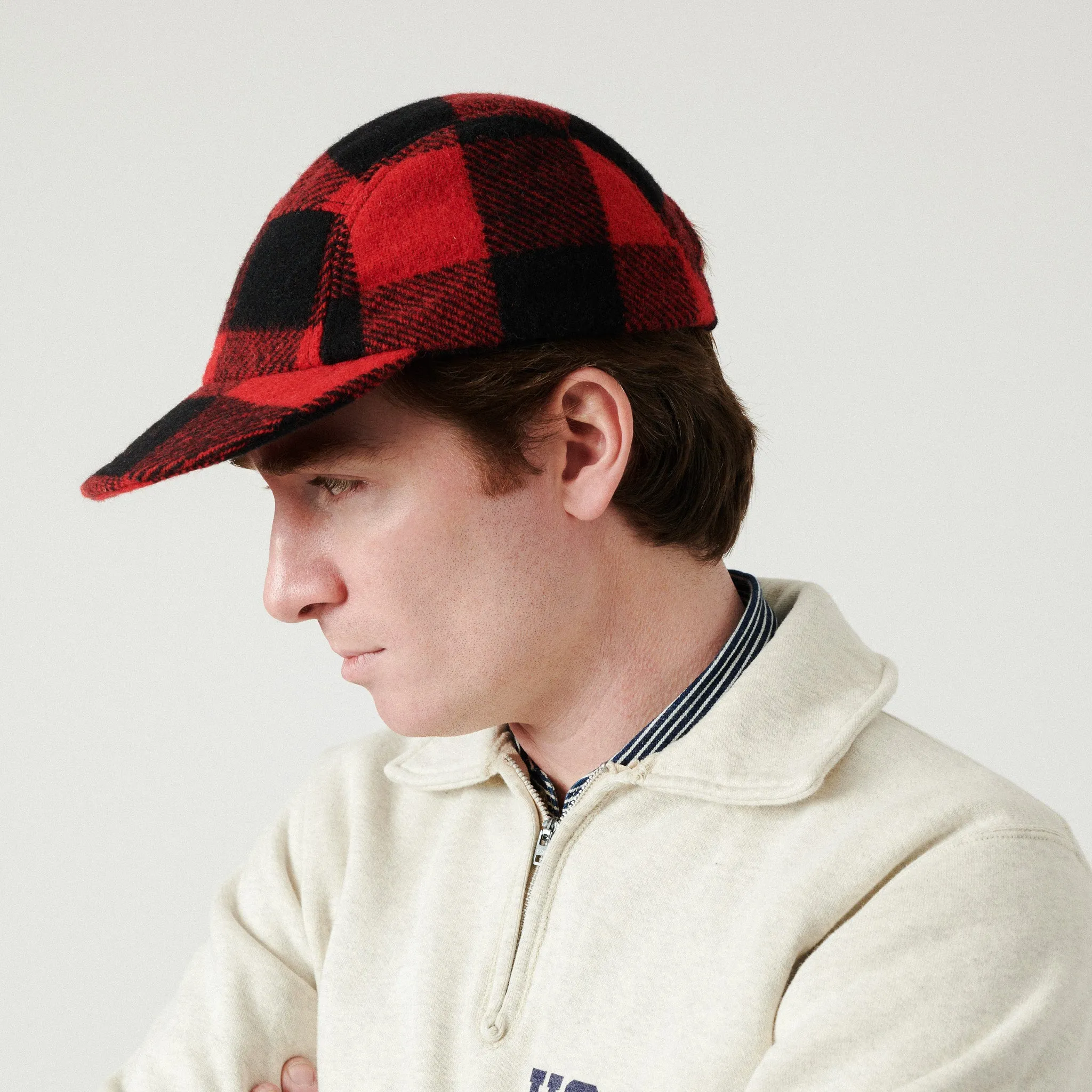 Crown Cap Buffalo Check Ball Cap - Red/Black