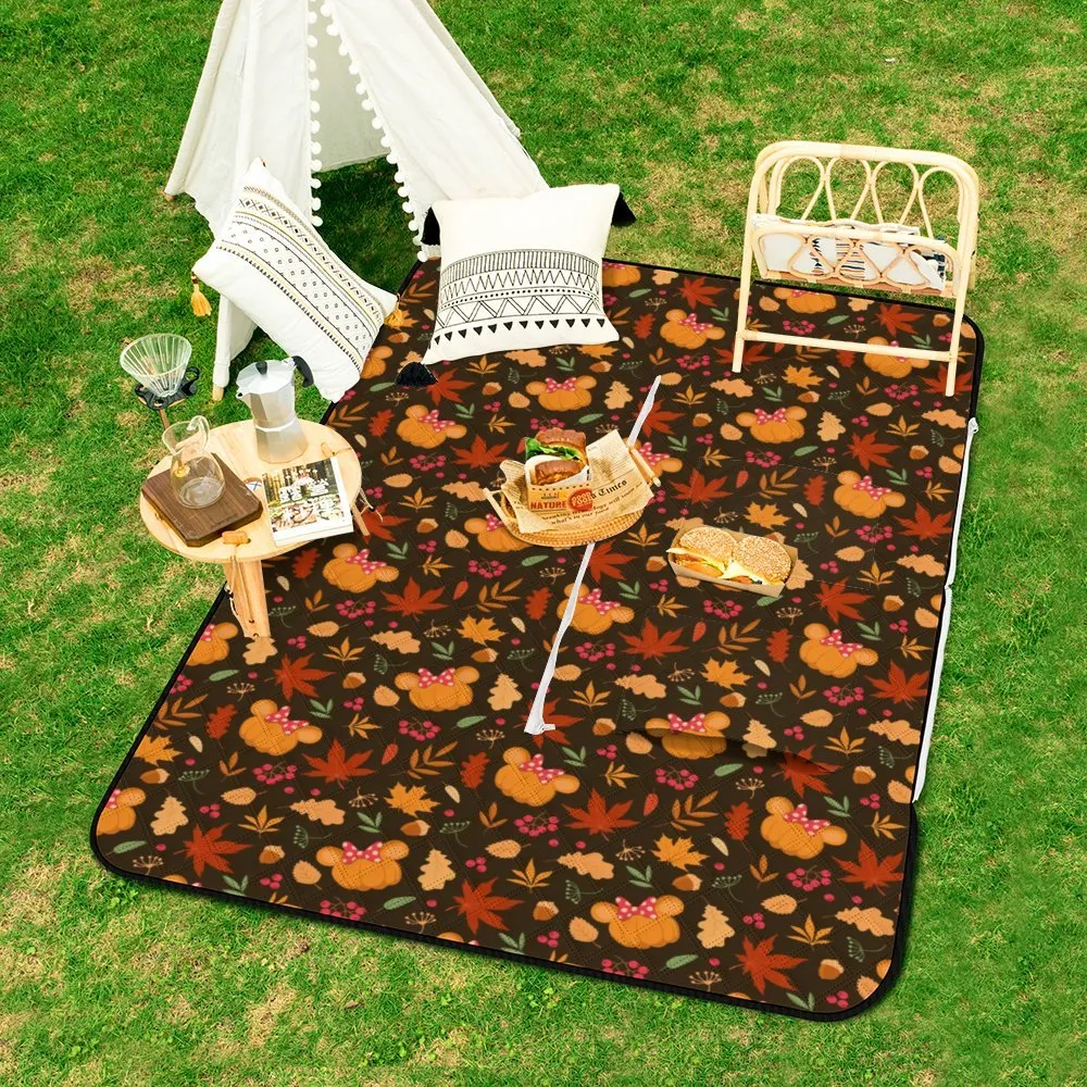 Fall Pumpkins Zipper Picnic Mat