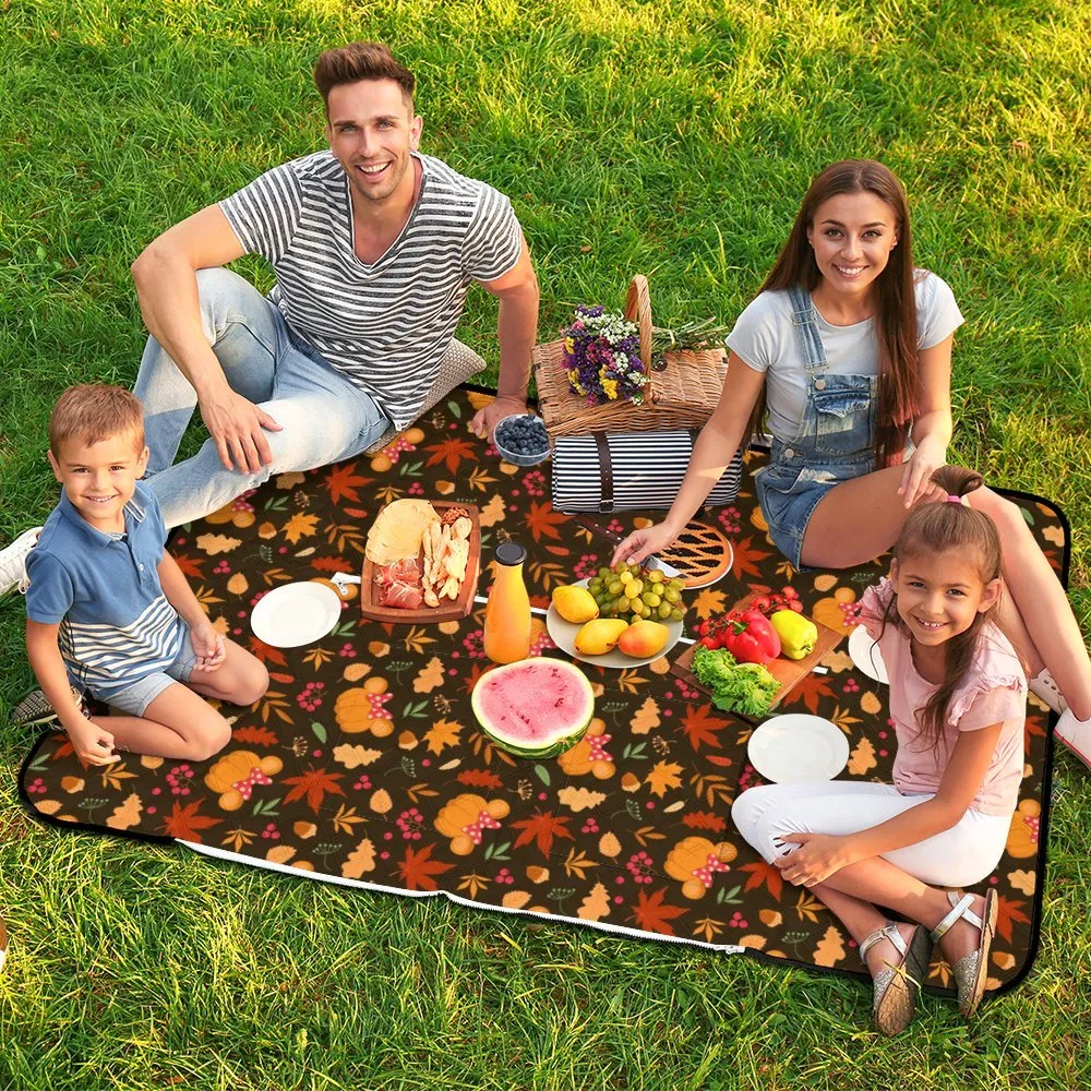 Fall Pumpkins Zipper Picnic Mat