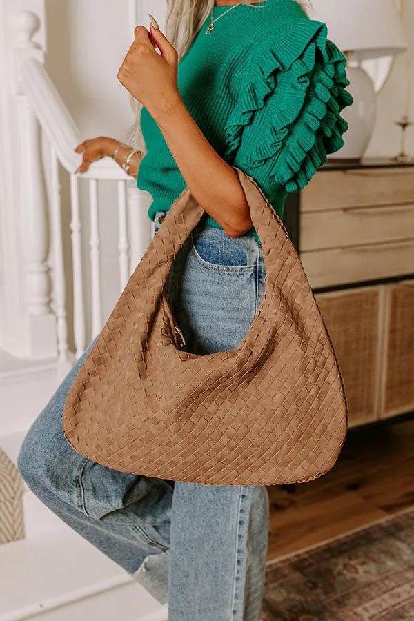 Fashion Forward Faux Nubuck Woven Tote