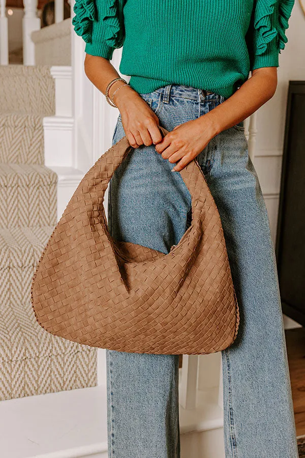 Fashion Forward Faux Nubuck Woven Tote