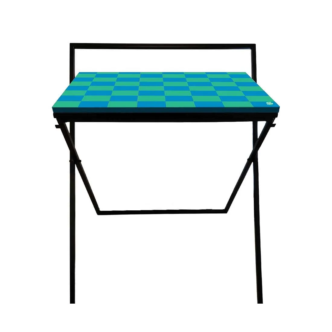 Folding Laptop Table WFH Computer Work Desk for Home-Blue Chess