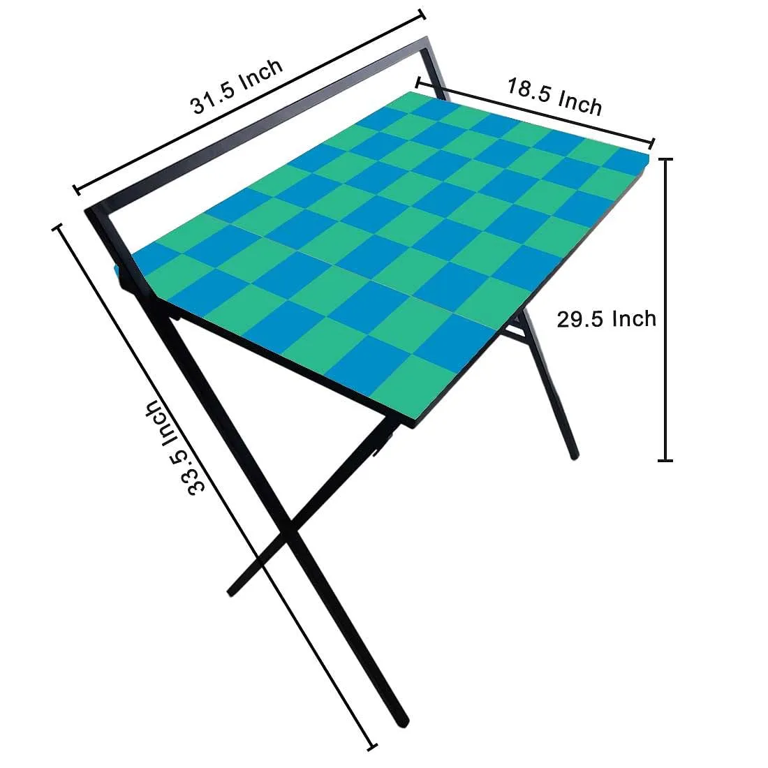 Folding Laptop Table WFH Computer Work Desk for Home-Blue Chess