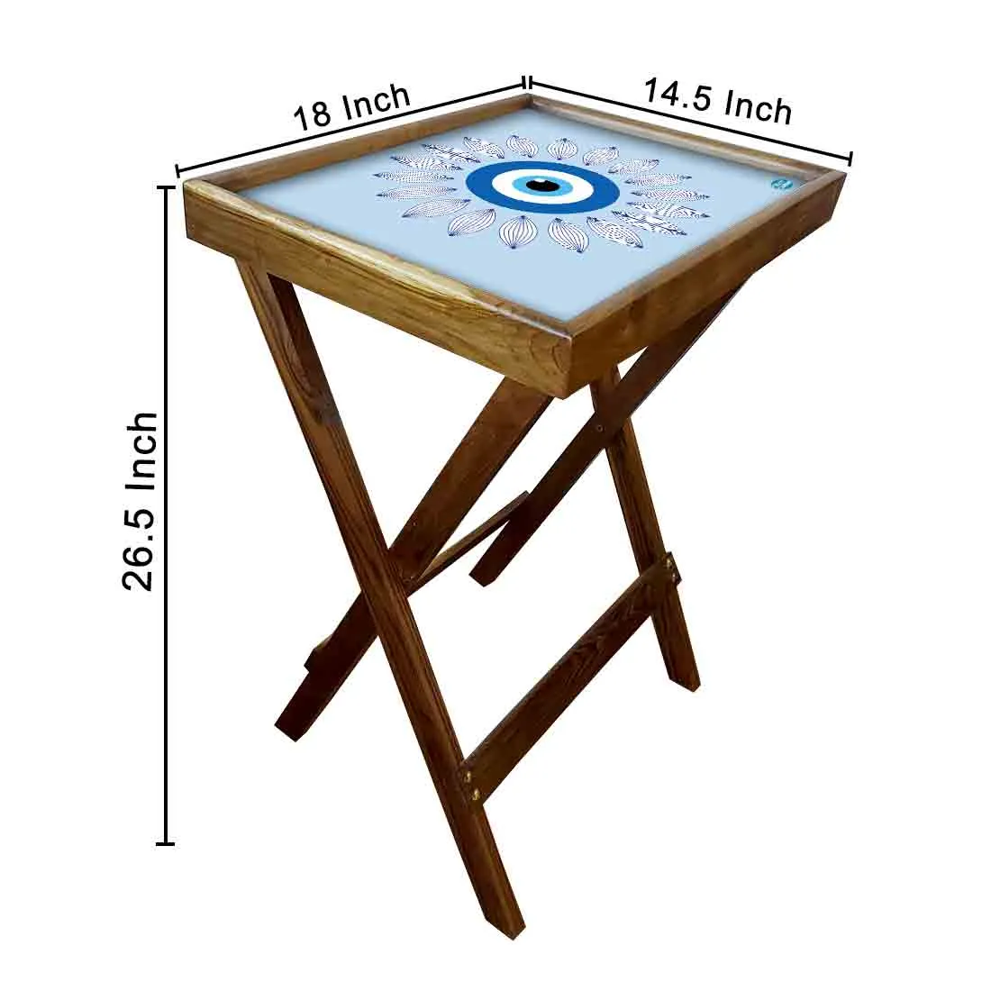 Folding TV Tray Table for Eating Breakfast Serving Table - Evil Eye Protector