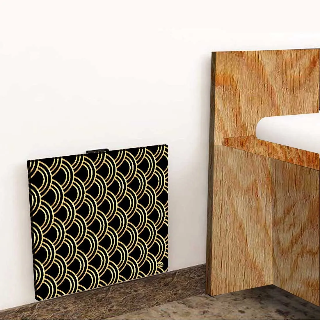 Folding Wall Mounted Bedside Table - Golden Design Pattern