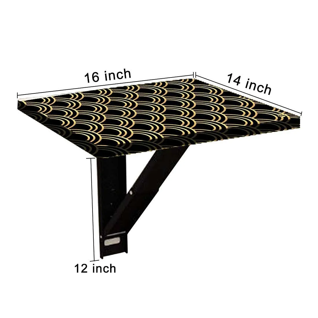 Folding Wall Mounted Bedside Table - Golden Design Pattern