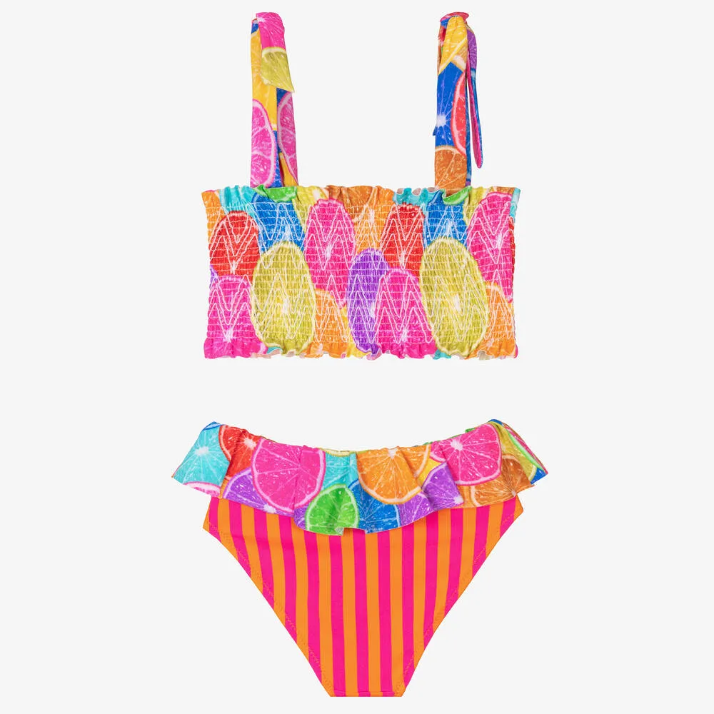 Girls Orange & Pink Lemon Bikini (UV50)