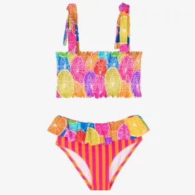 Girls Orange & Pink Lemon Bikini (UV50)