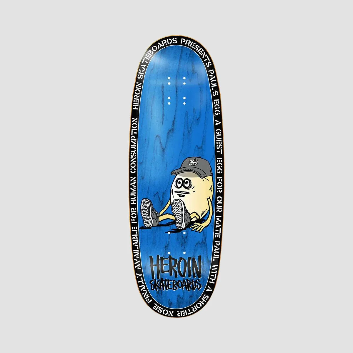 Heroin Paul's Egg Razor Edge Skateboard Deck Various Stains - 10.4