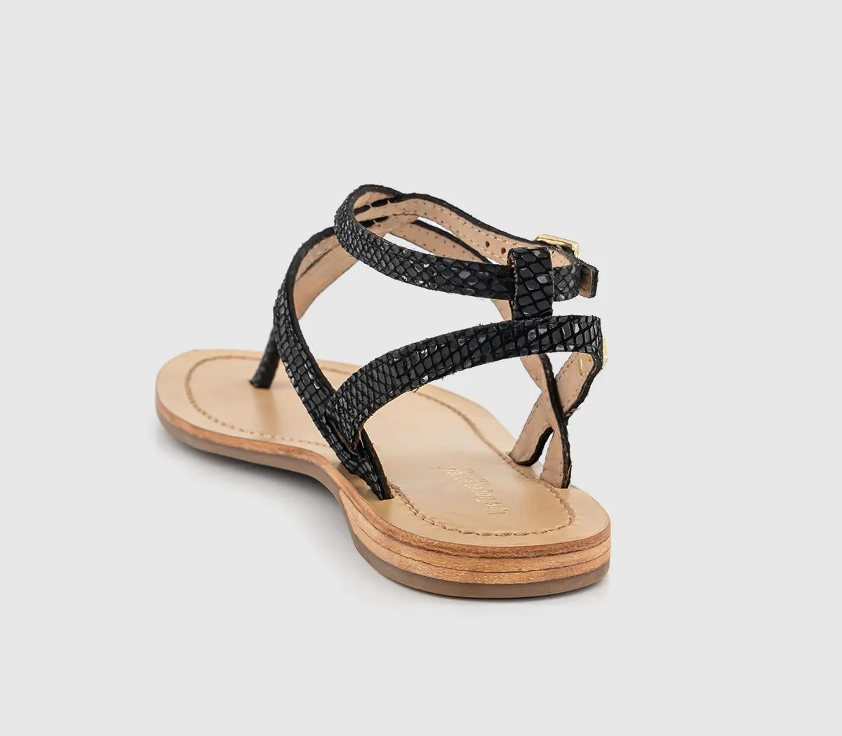 Les Tropeziennes Hamado Toe Thong Sandals Black Snake