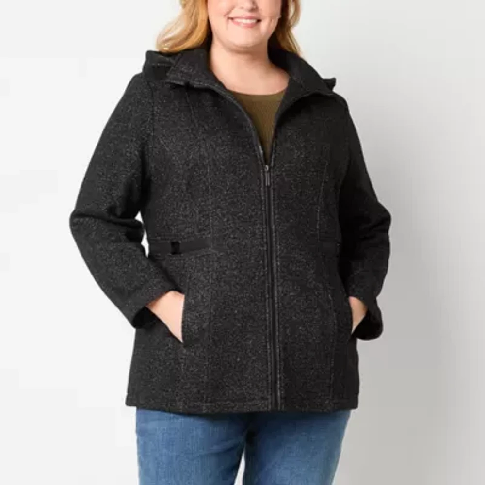 Liz Claiborne Womens Plus Fleece Midweight Jacket