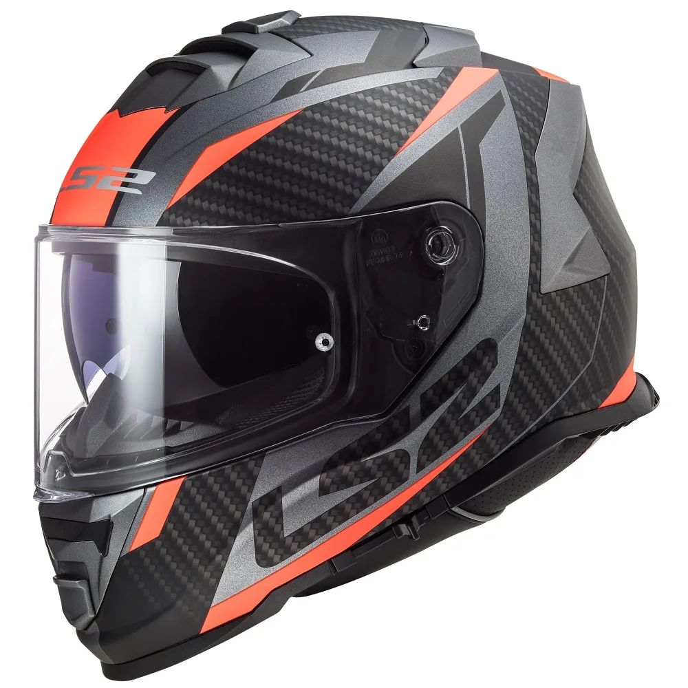 LS2 FF800 Storm II Racer Helmet - Titanium/Orange