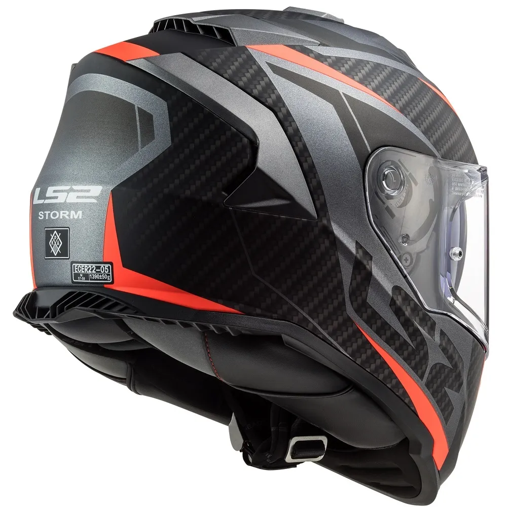 LS2 FF800 Storm II Racer Helmet - Titanium/Orange