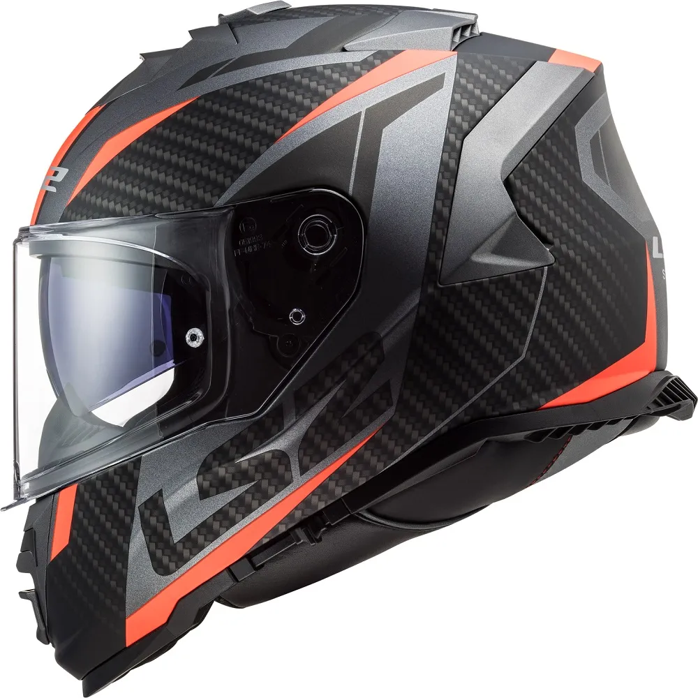 LS2 FF800 Storm II Racer Helmet - Titanium/Orange