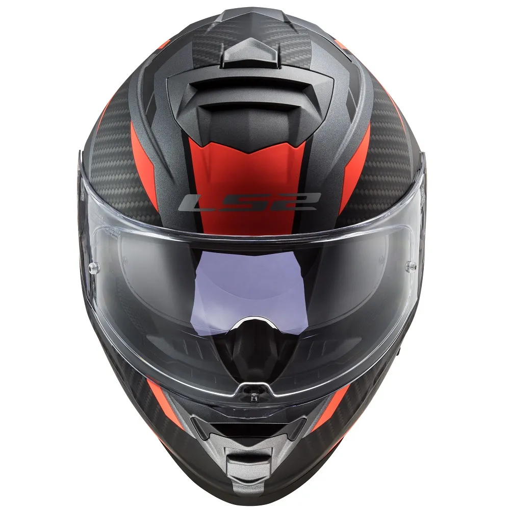 LS2 FF800 Storm II Racer Helmet - Titanium/Orange