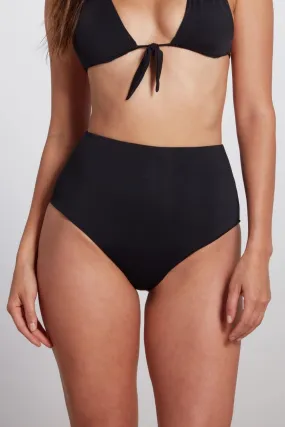 Maya High Waisted Bikini Bottom in Black