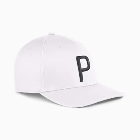 Men's P Golf Cap | White Glow-PUMA Black | PUMA Golf | PUMA 