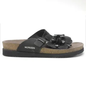 Mephisto Womens Sandals Helen Flower Buckle Strap Toe-Post Open Back Nubuck - UK 7.5