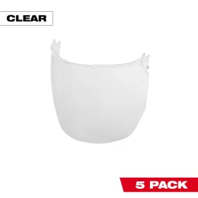 Milwaukee 5 Pack Clear Face Shield Replacement Lenses (Helmet & Hard Hat Mount) 48-73-1440