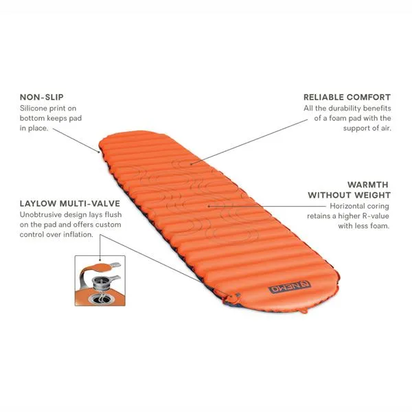 Nemo Flyer Self-Inflating Camp/Hike Sleeping Mat / Pad: Regular