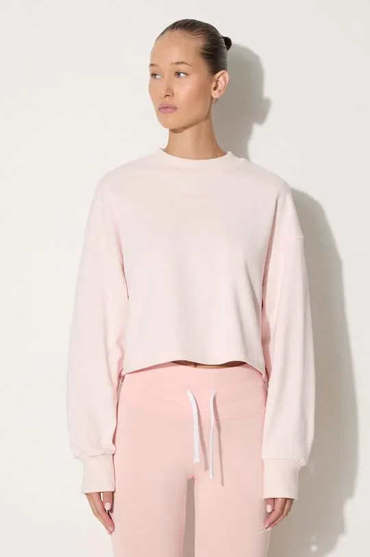 New Balance cotton sweatshirt women's pink color