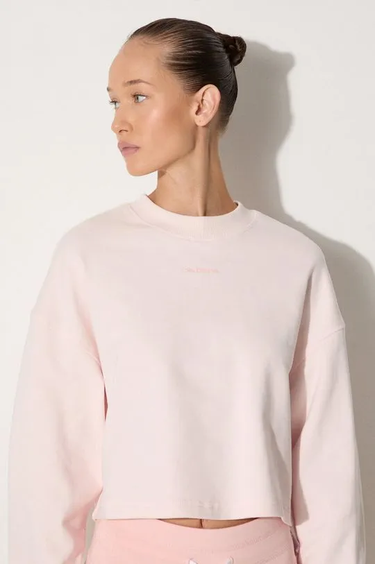 New Balance cotton sweatshirt women's pink color