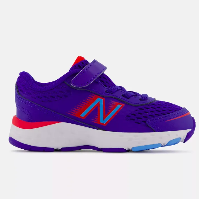 New Balance Little Kid’s 680v6 Bungee Blue with Neo Flame