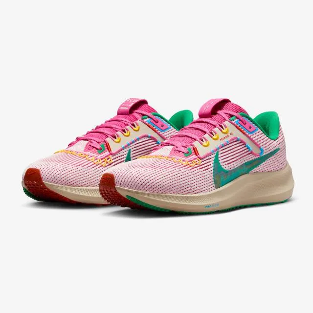 Nike air zoom pegasus 40 (familia/ pink/ sail/ stadium green/ sanddrift) men us 8-13 fn0599-100