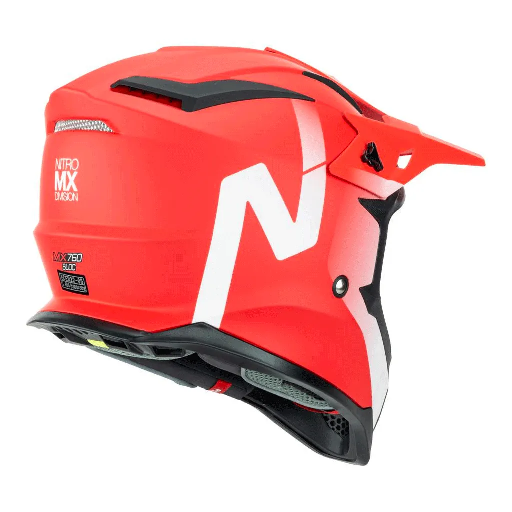 Nitro - MX760 Peak Red Helmet