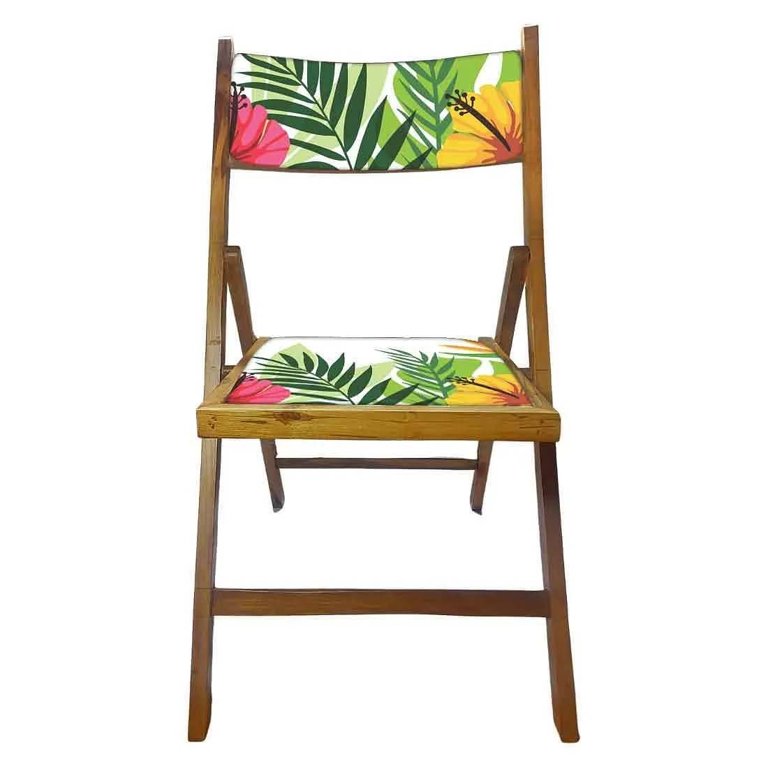 Nutcase Folding Chair For Home Dining - Yellow Hibiscus