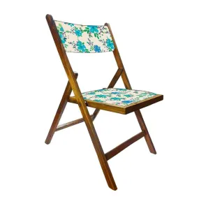 Nutcase Folding Chair Wooden For Home Dining - Blue Floral