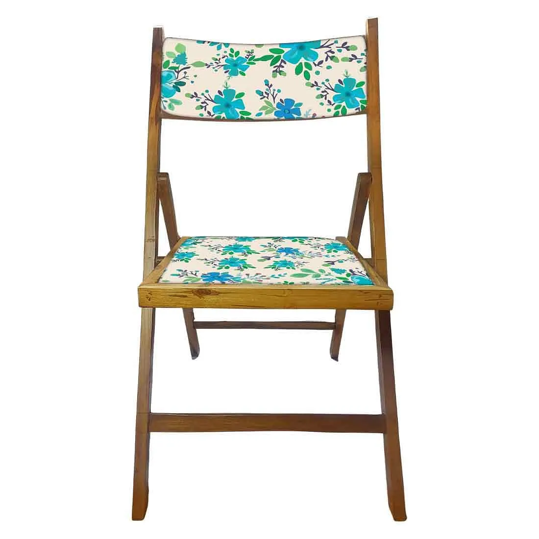 Nutcase Folding Chair Wooden For Home Dining - Blue Floral