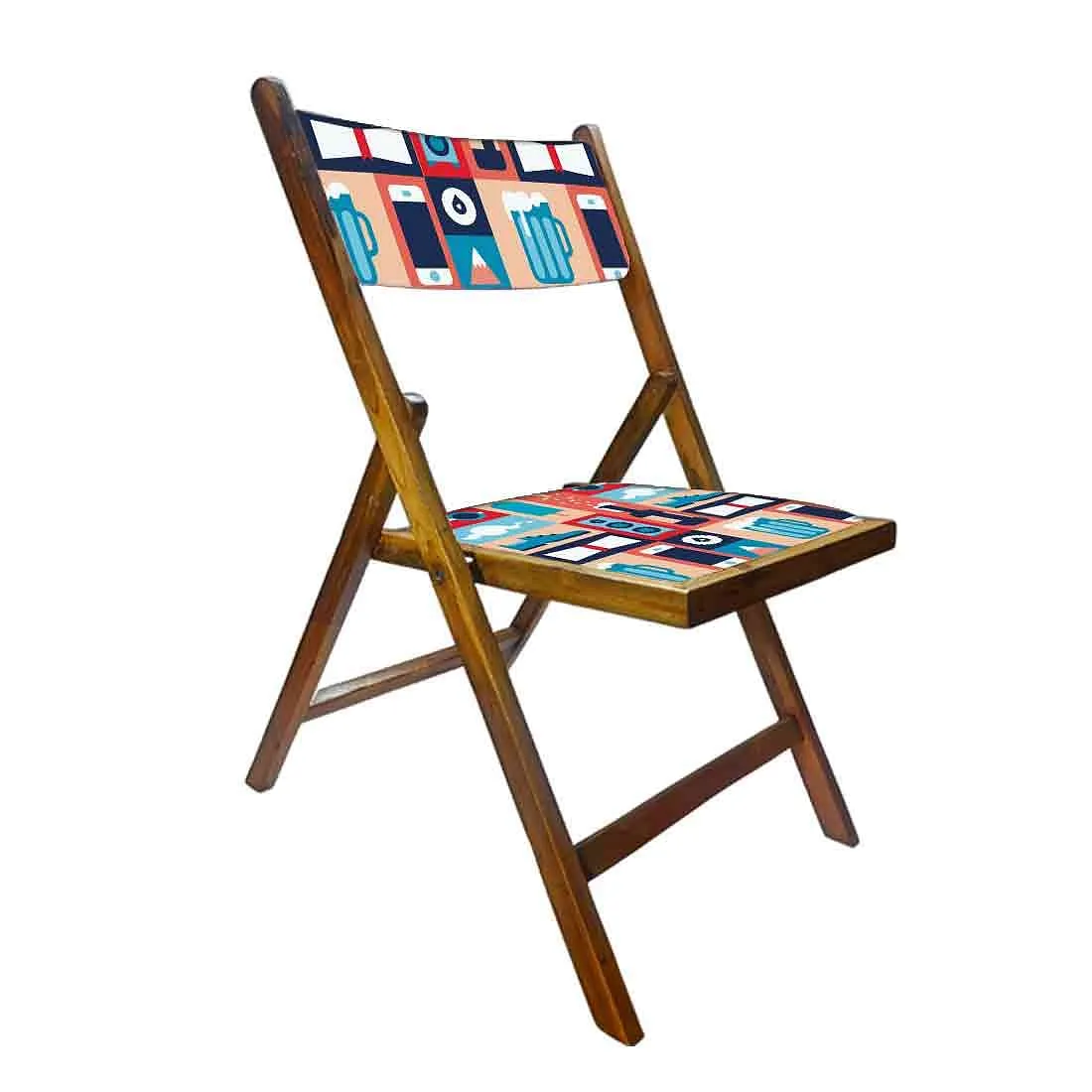 Nutcase Folding Wooden Chair For Dining - Phone