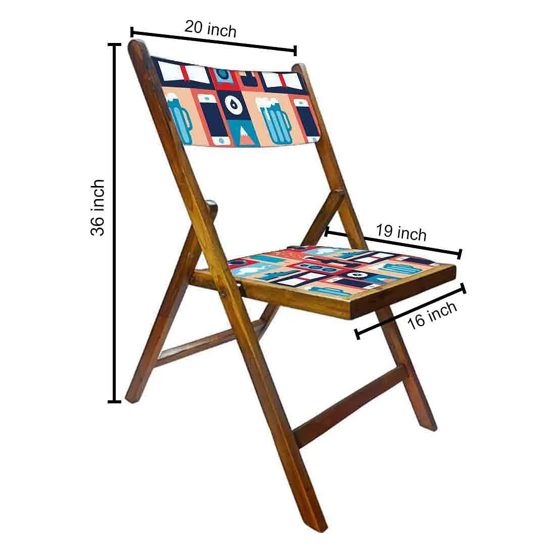 Nutcase Folding Wooden Chair For Dining - Phone