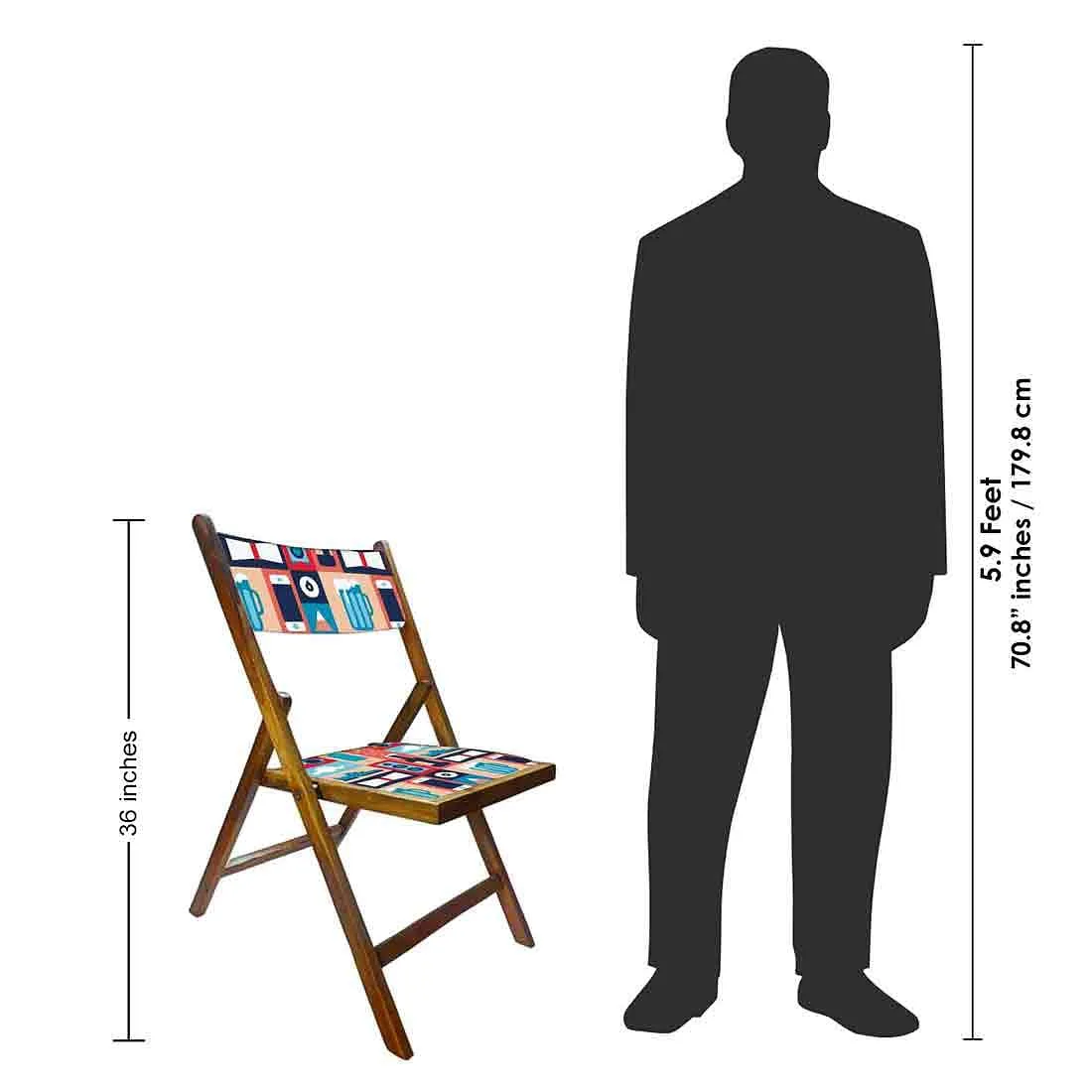 Nutcase Folding Wooden Chair For Dining - Phone