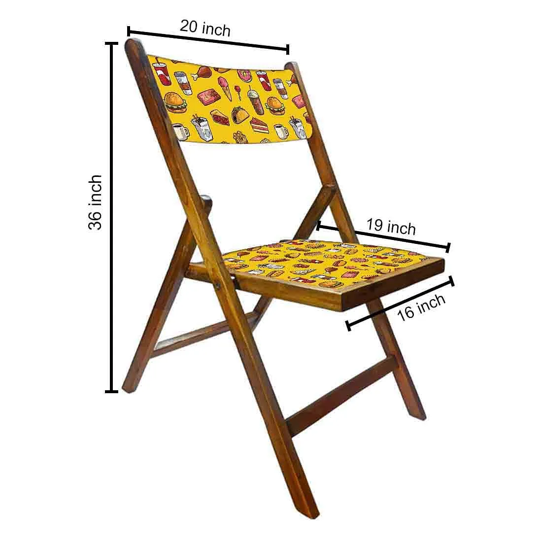 Nutcase Teak Wood Folding Chair For Adults - Breakfast Yellow