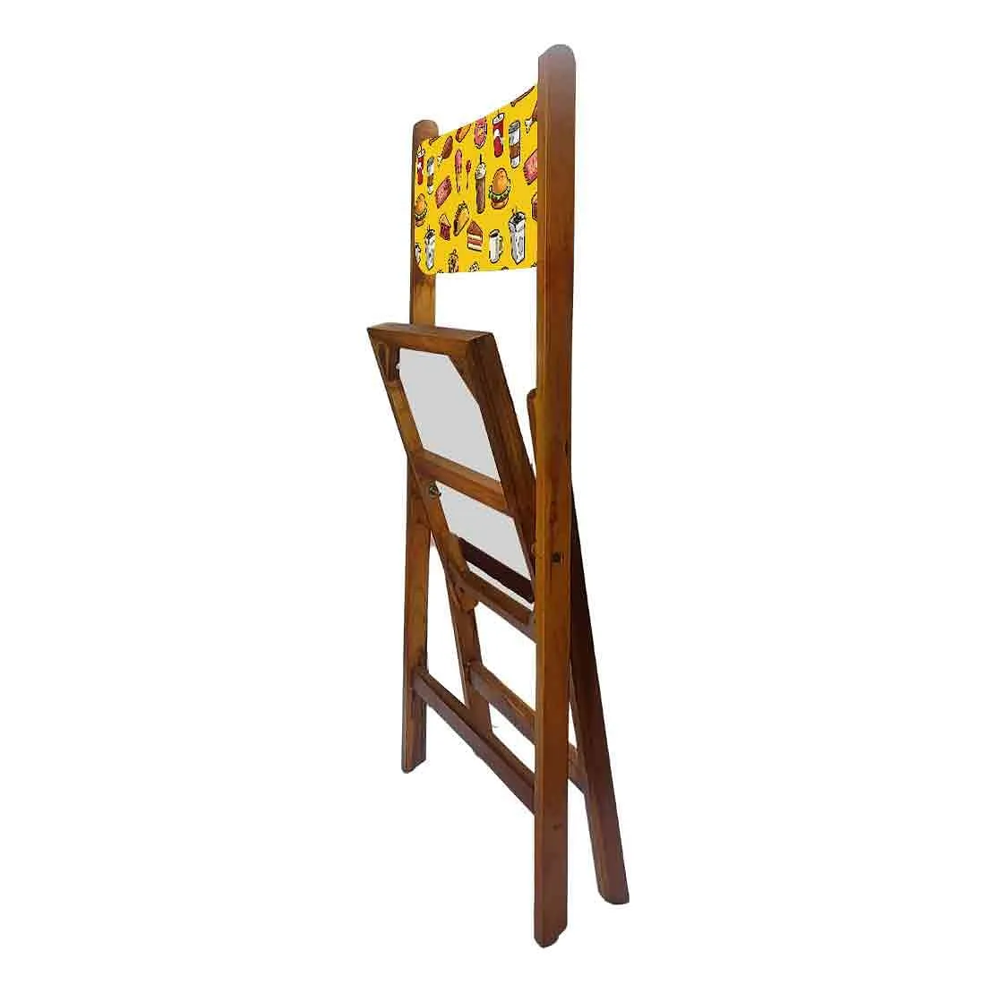 Nutcase Teak Wood Folding Chair For Adults - Breakfast Yellow