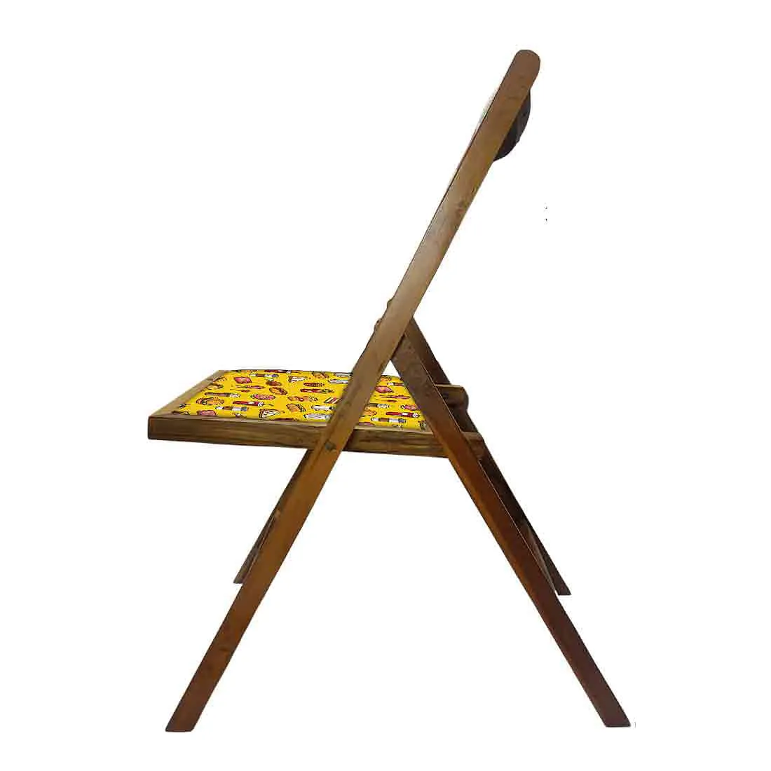 Nutcase Teak Wood Folding Chair For Adults - Breakfast Yellow