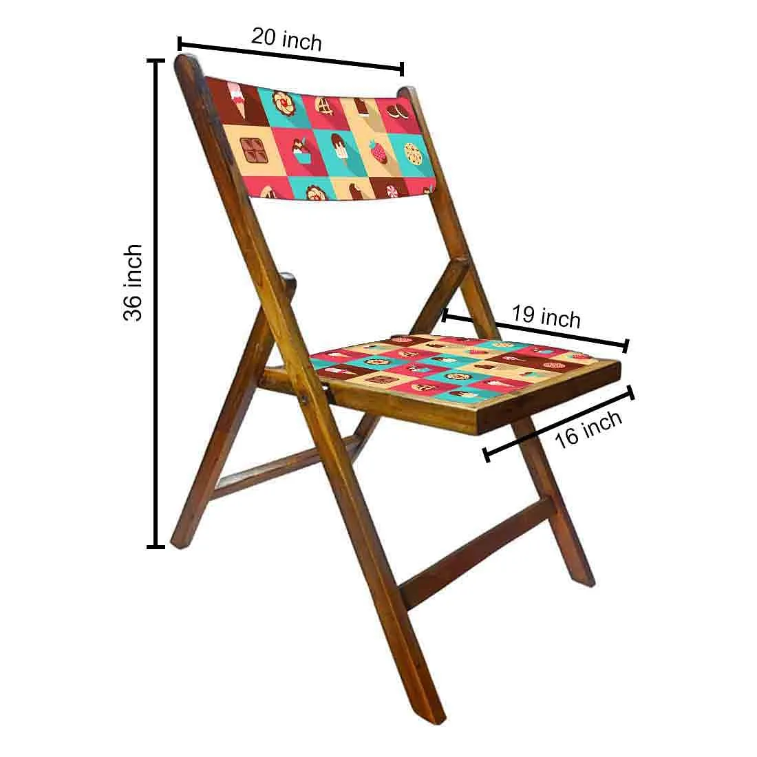 Nutcase Teak Wood Folding Chair For Home Dining - Strawberry