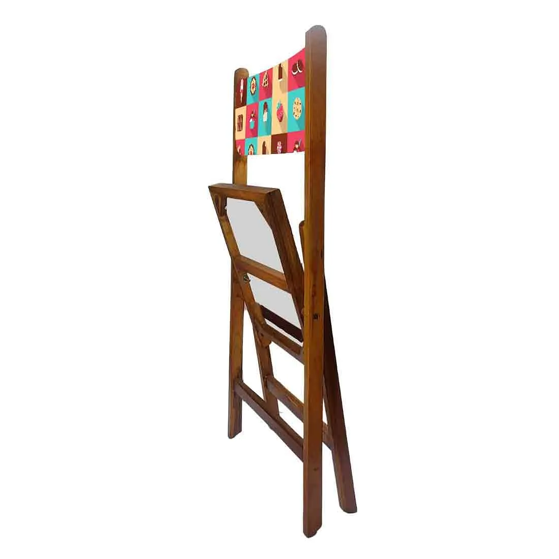 Nutcase Teak Wood Folding Chair For Home Dining - Strawberry