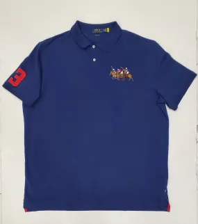 Nwt Polo Ralph Lauren Country Blue Triple Pony Front #3 in Red Classic Fit Polo