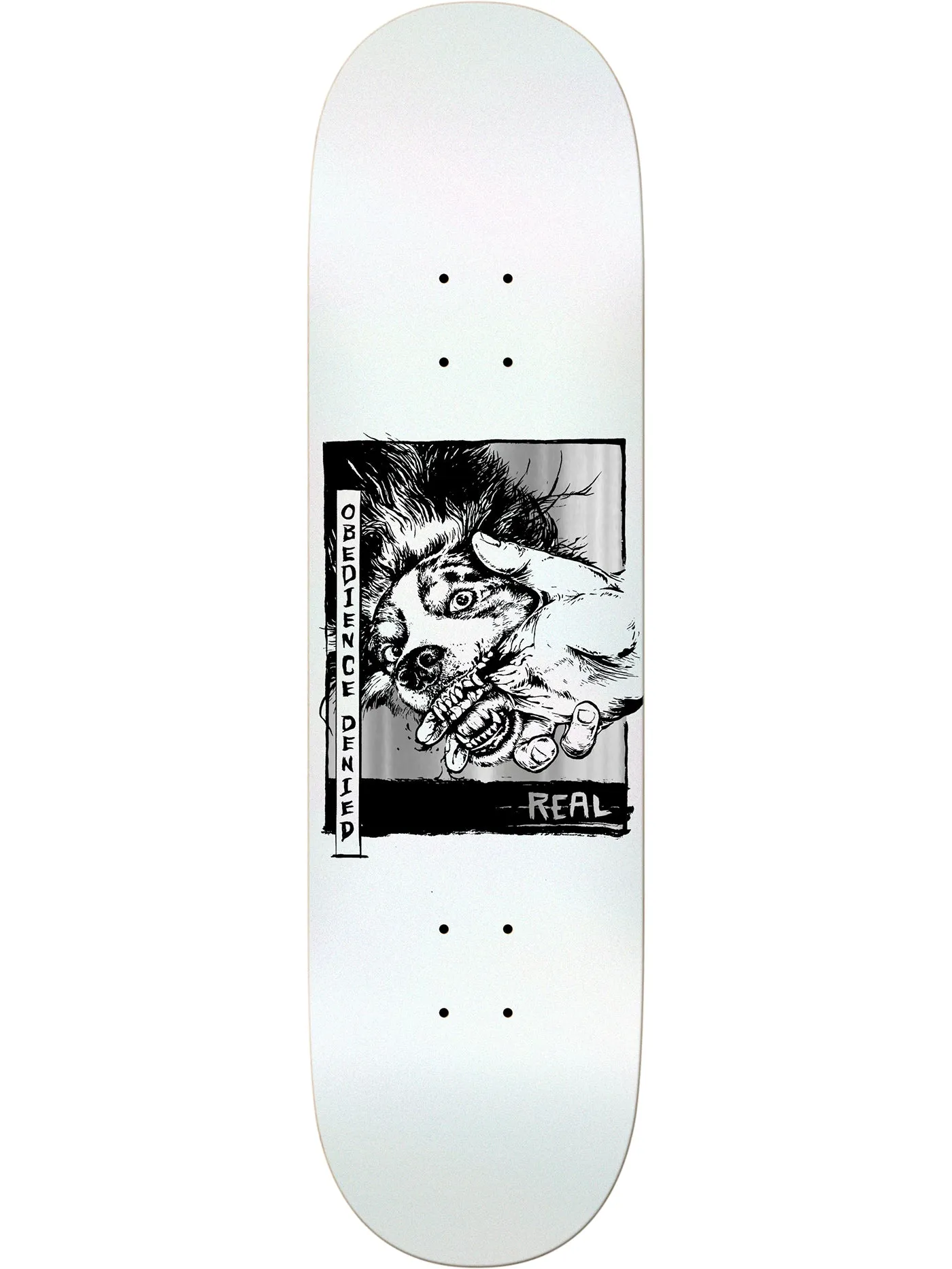 Obedience Denied White 8.5 Skateboard Deck