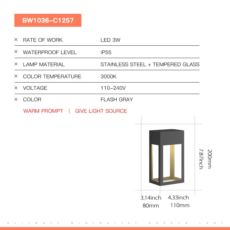 Outdoor Waterproof LED Wall Light