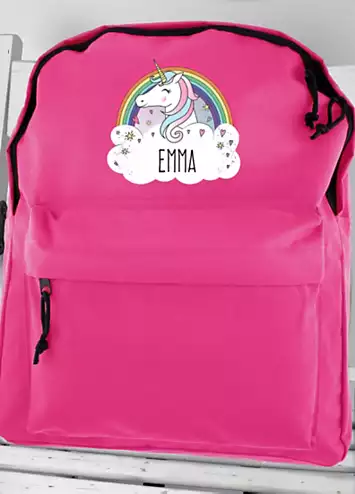 Personalised Pink Unicorn Backpack | Grattan